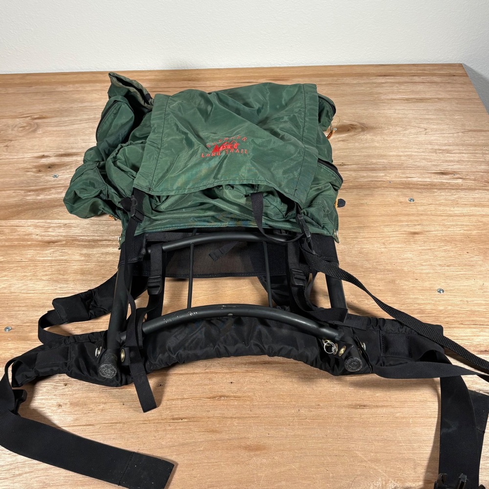 Vintage REI Long Trail External Frame Hiking Backpack Green Ripstop Large